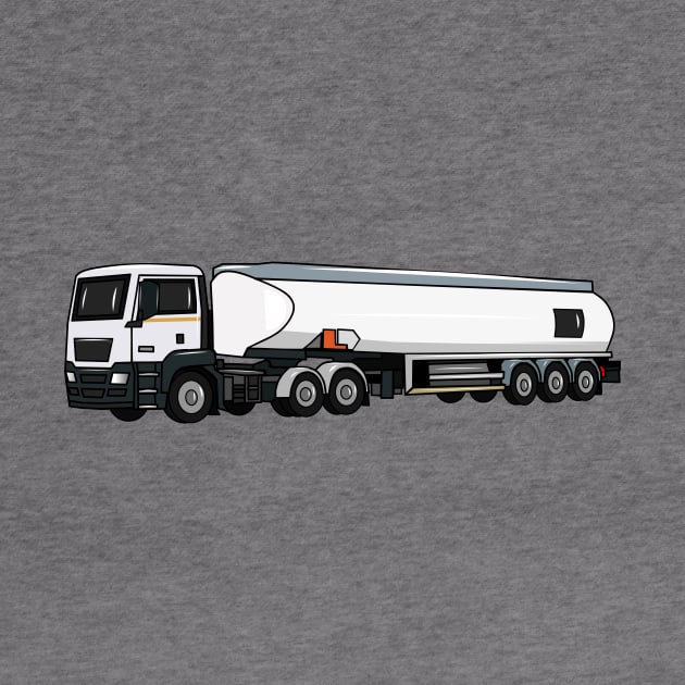 Tanker truck fuel transport cartoon illustration by Miss Cartoon